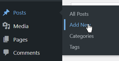 Add new page with WordPress dashboard.