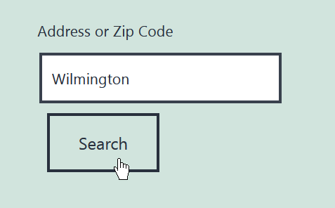 Locator search form in footer