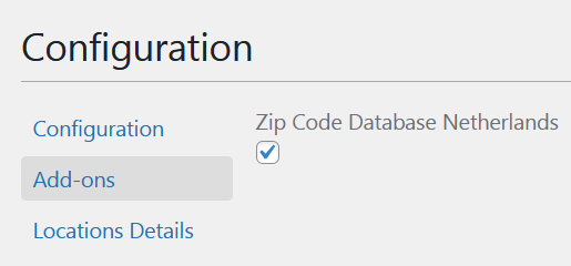 Enable Netherlands postcode database