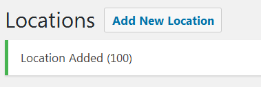 Multiple locations have been sucessfully imported from a CSV file