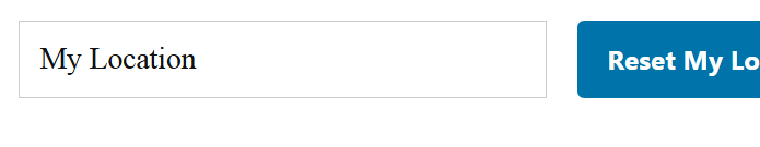 Store locator search form view after the visitor location was found.