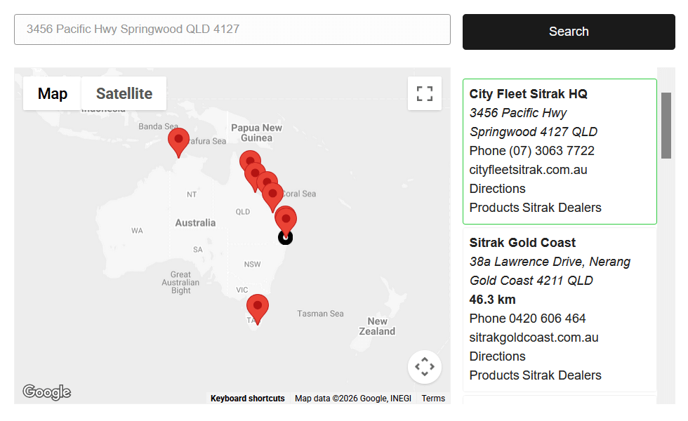 Australian truck dealers map