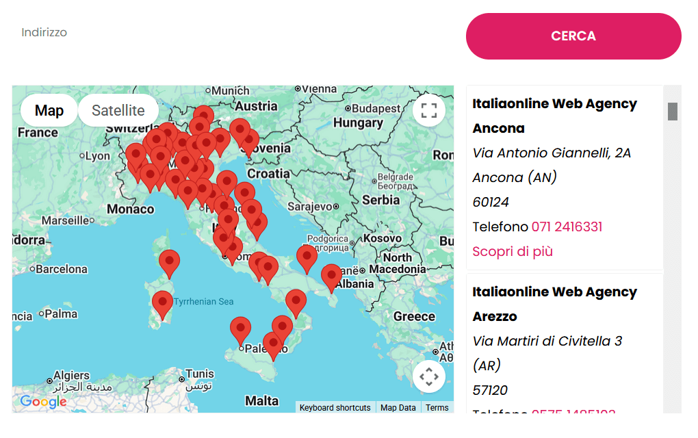 Italian web agency locator