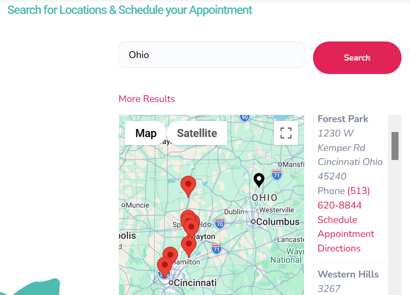 Ohio women's centers